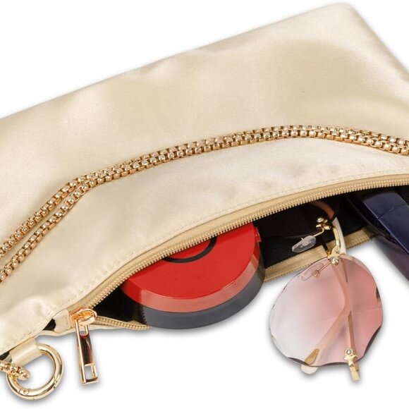 Women Satin Evening Handbag Wedding Prom Clutch Purse Formal Cocktail Party Clut - Picture 7 of 8